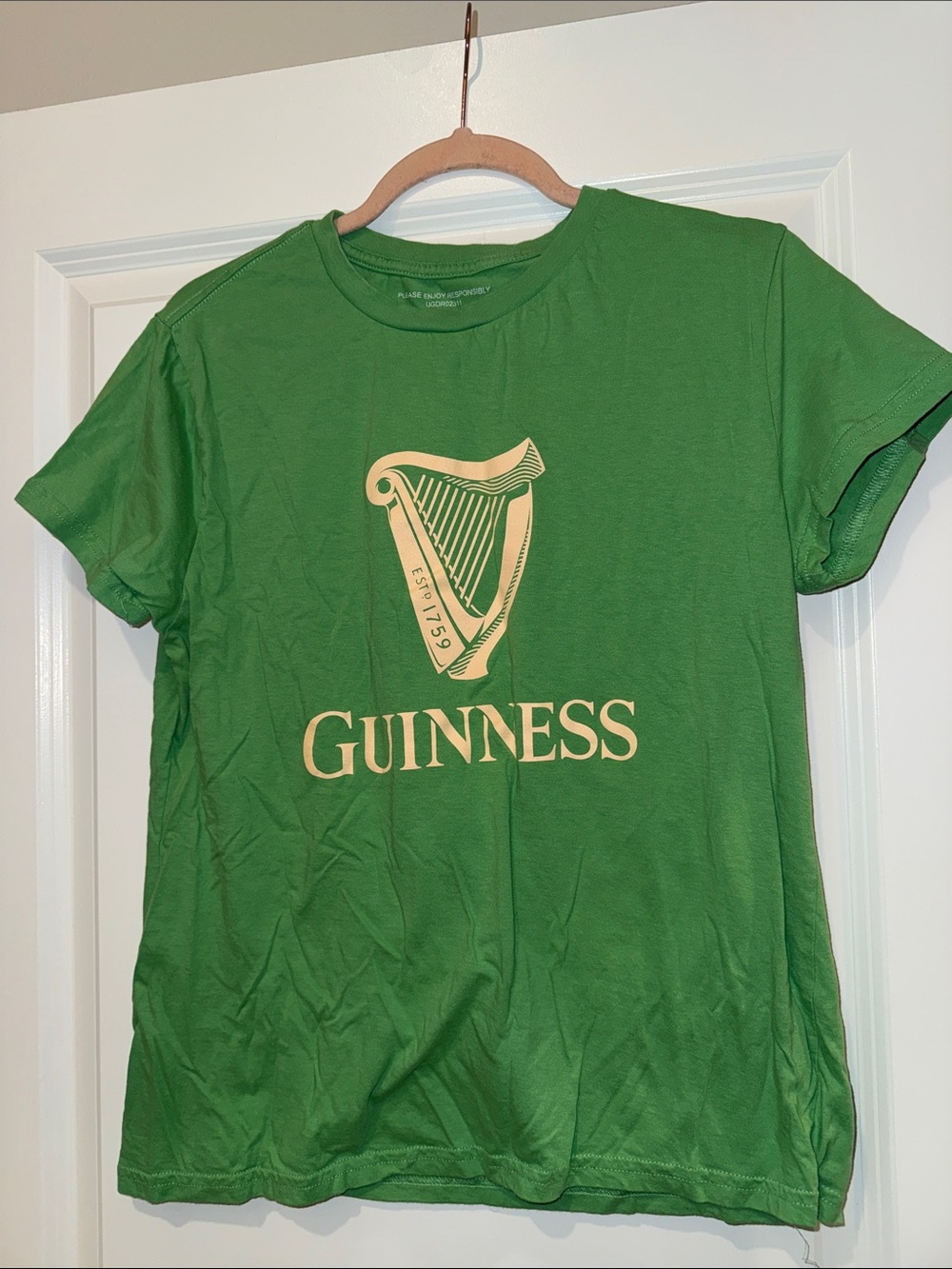 Guinness Green Tee with Cream Harp Logo